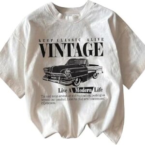 jawdrobe cotton blend oversized fit half sleeve printed round neck t shirt for women